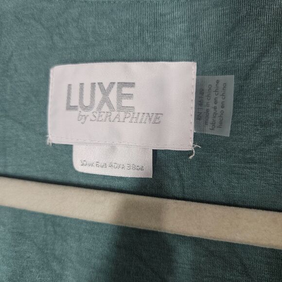 LUXE by Seraphine Maternity Nursing Dress Size 6 Green Gauze over Jersey - Picture 2 of 11